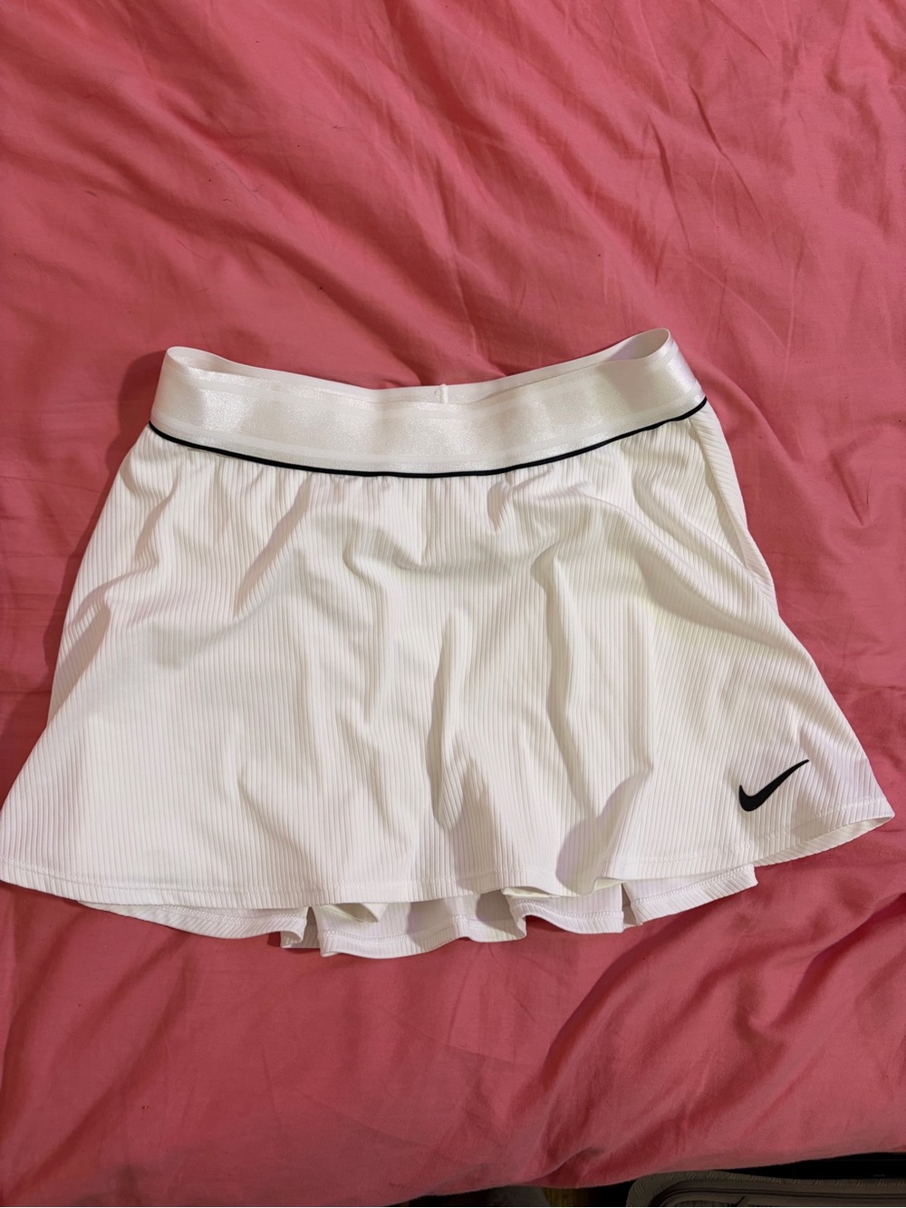Nike Court Dri-FIT Victory Flouncy Tennis Skirt White Skort Size Small